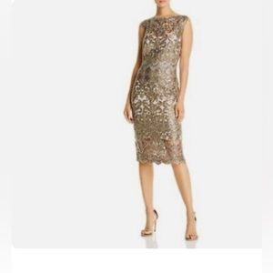 Tadashi Shoji Gold/Grey 4P Dress
